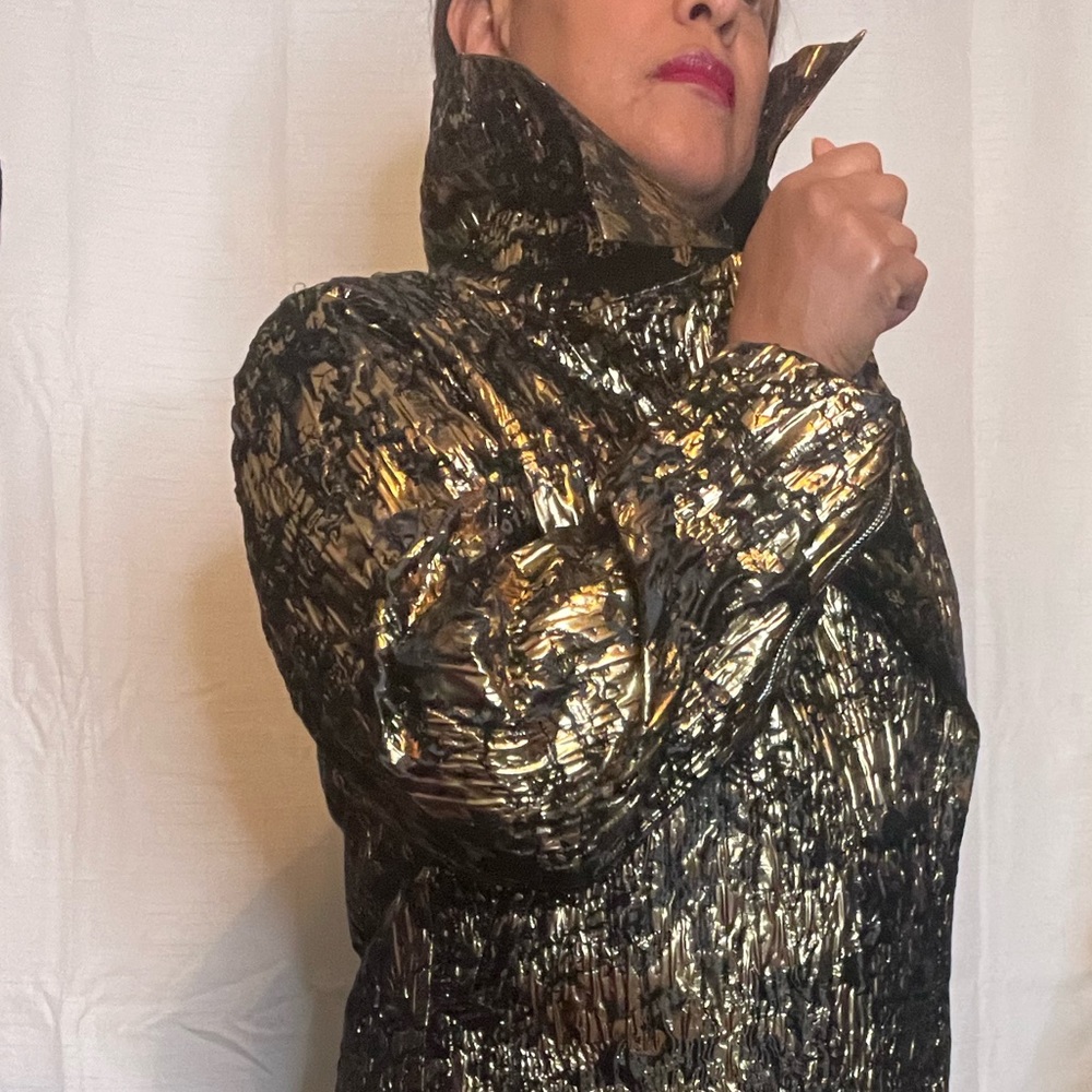 🖤SOLD💛Eloquii Gold and Black Brocade Mini Belted Dress/Jacket - Picture 10 of 11